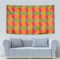 Aloha Hawaii Ilima Maile Lei Tapestry Palaka Inspired Hawaiian-plaid Red