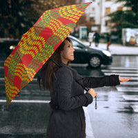 Aloha Hawaii Ilima Maile Lei Umbrella Palaka Inspired Hawaiian-plaid Red