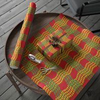 Aloha Hawaii Ilima Maile Lei Wrapping Paper Palaka Inspired Hawaiian-plaid Red
