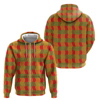 Aloha Hawaii Ilima Maile Lei Zip Hoodie Palaka Inspired Hawaiian-plaid Red