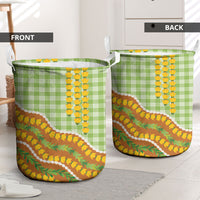 Hawaii Leis Palaka Motifs Laundry Basket Pikake Pakalana Maile Ilima Kakau Style