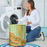 Hawaii Leis Palaka Motifs Laundry Basket Pikake Pakalana Maile Ilima Kakau Style