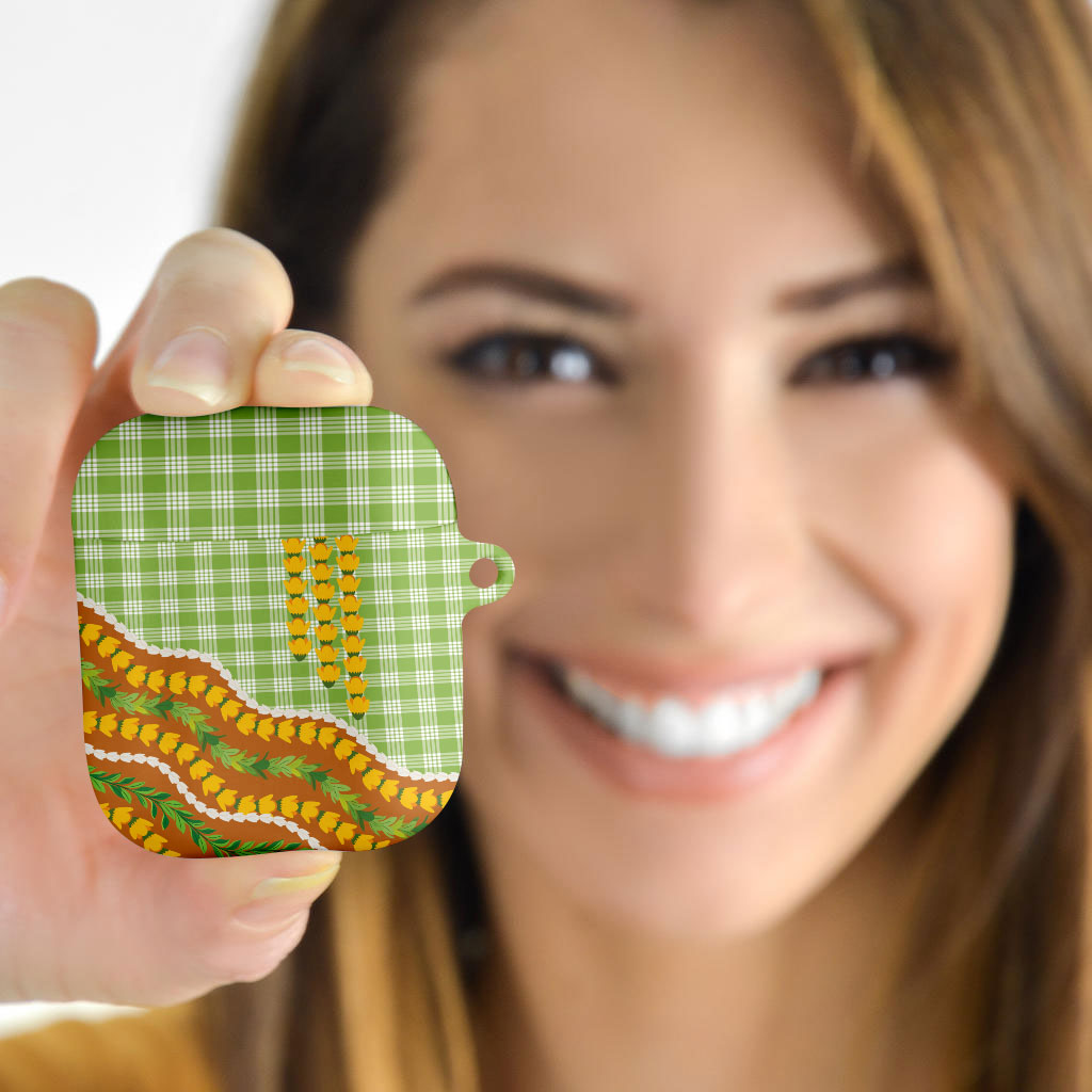 Hawaii Leis Palaka Motifs AirPods Case Pikake Pakalana Maile Ilima Kakau Style