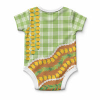 Hawaii Leis Palaka Motifs Baby Onesie Pikake Pakalana Maile Ilima Kakau Style