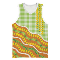 Hawaii Leis Palaka Motifs Basketball Jersey Pikake Pakalana Maile Ilima Kakau Style