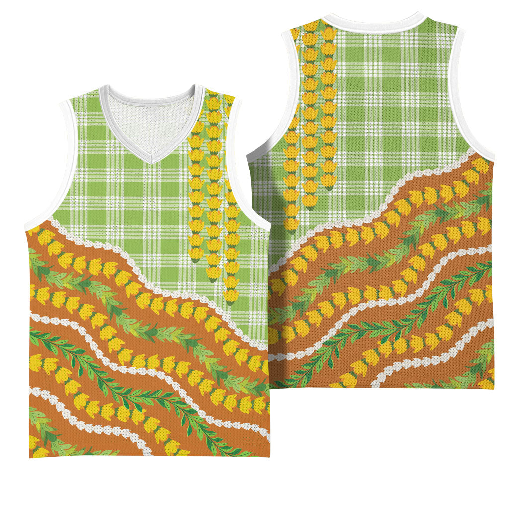 Hawaii Leis Palaka Motifs Basketball Jersey Pikake Pakalana Maile Ilima Kakau Style