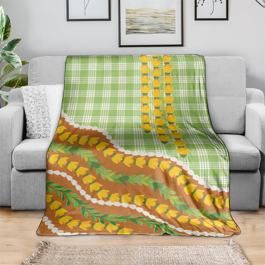 Hawaii Leis Palaka Motifs Blanket Pikake Pakalana Maile Ilima Kakau Style