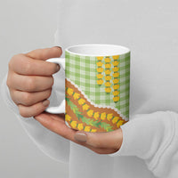 Hawaii Leis Palaka Motifs Ceramic Mug Pikake Pakalana Maile Ilima Kakau Style