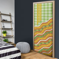 Hawaii Leis Palaka Motifs Door Cover Pikake Pakalana Maile Ilima Kakau Style