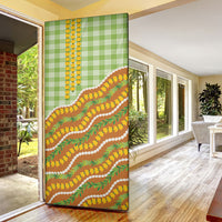 Hawaii Leis Palaka Motifs Door Cover Pikake Pakalana Maile Ilima Kakau Style