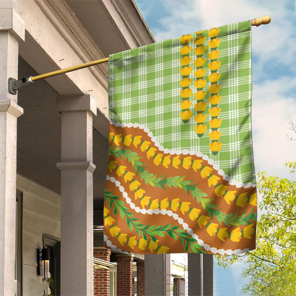 Hawaii Leis Palaka Motifs Garden Flag Pikake Pakalana Maile Ilima Kakau Style