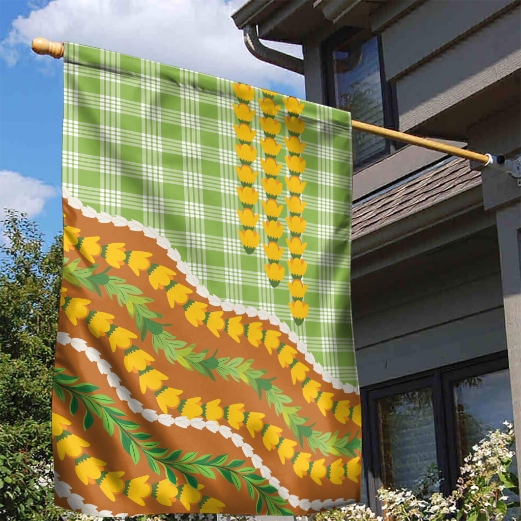 Hawaii Leis Palaka Motifs Garden Flag Pikake Pakalana Maile Ilima Kakau Style