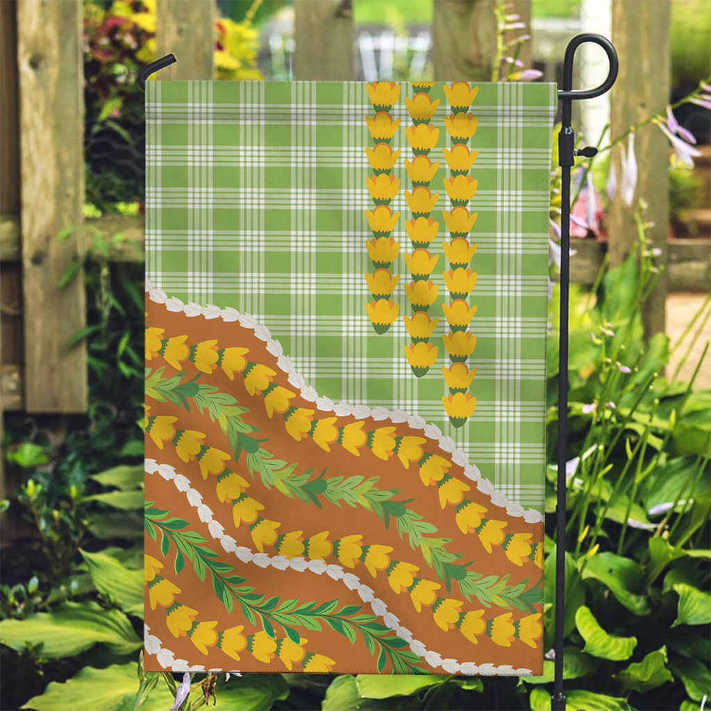 Hawaii Leis Palaka Motifs Garden Flag Pikake Pakalana Maile Ilima Kakau Style