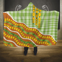 Hawaii Leis Palaka Motifs Hooded Blanket Pikake Pakalana Maile Ilima Kakau Style