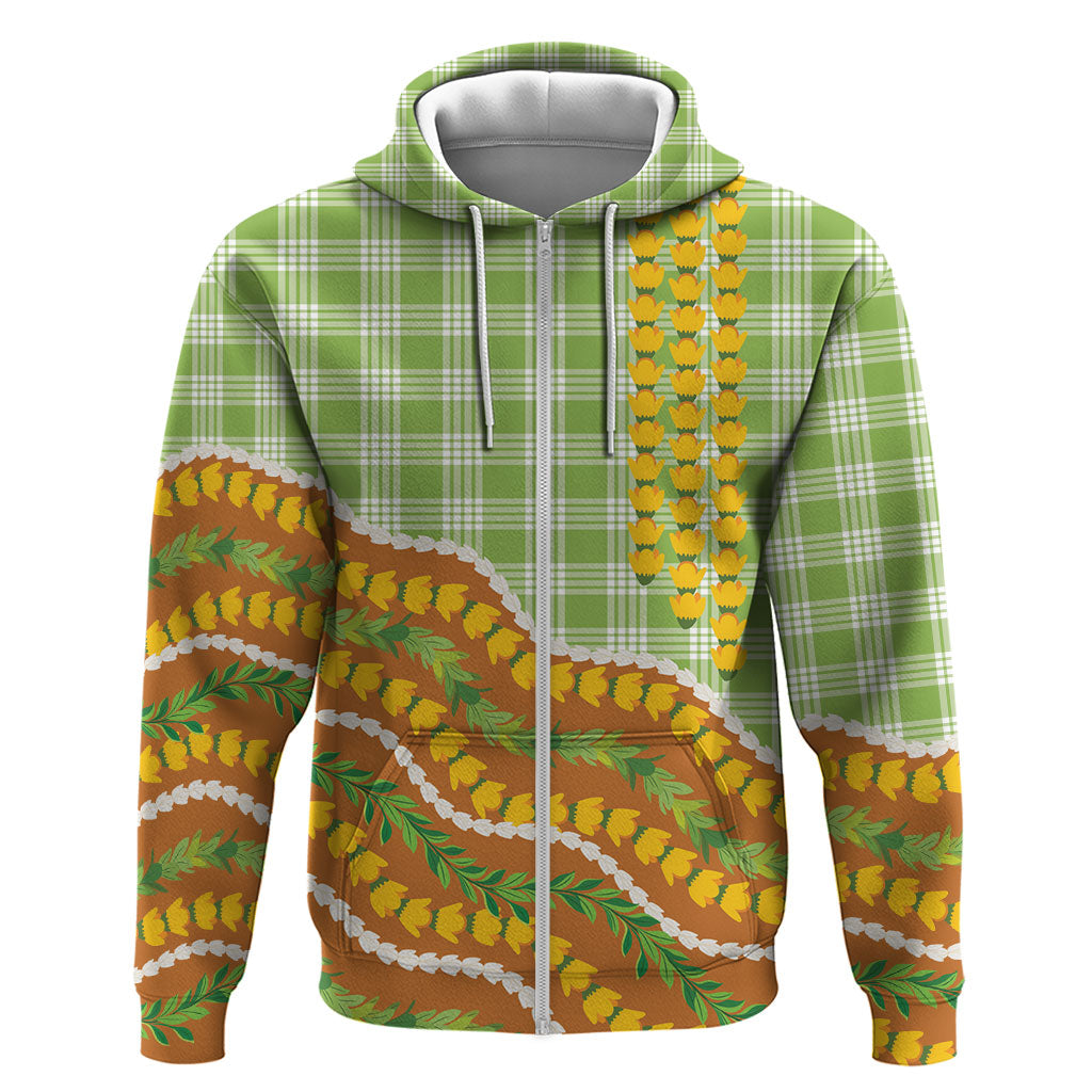 Hawaii Leis Palaka Motifs Hoodie Pikake Pakalana Maile Ilima Kakau Style