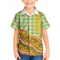 Hawaii Leis Palaka Motifs Kid Hawaiian Shirt Pikake Pakalana Maile Ilima Kakau Style