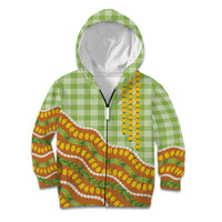 Hawaii Leis Palaka Motifs Kid Hoodie Pikake Pakalana Maile Ilima Kakau Style