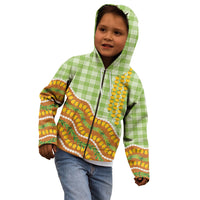 Hawaii Leis Palaka Motifs Kid Hoodie Pikake Pakalana Maile Ilima Kakau Style