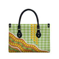 Hawaii Leis Palaka Motifs Leather Bag Pikake Pakalana Maile Ilima Kakau Style