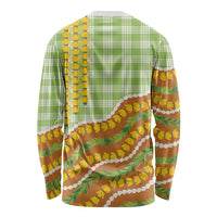Hawaii Leis Palaka Motifs Long Sleeve Shirt Pikake Pakalana Maile Ilima Kakau Style