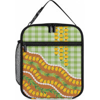 Hawaii Leis Palaka Motifs Lunch Bag Pikake Pakalana Maile Ilima Kakau Style