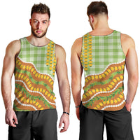 Hawaii Leis Palaka Motifs Men Tank Top Pikake Pakalana Maile Ilima Kakau Style