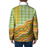 Hawaii Leis Palaka Motifs Padded Jacket Pikake Pakalana Maile Ilima Kakau Style