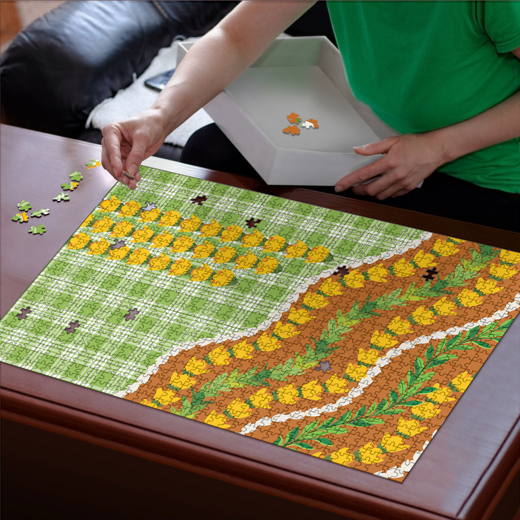 Hawaii Leis Palaka Motifs Puzzle Pikake Pakalana Maile Ilima Kakau Style
