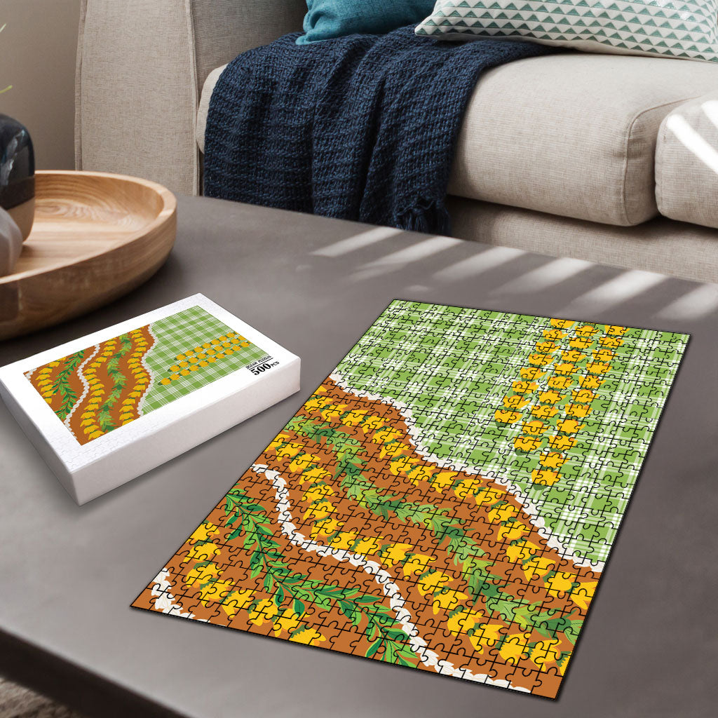 Hawaii Leis Palaka Motifs Puzzle Pikake Pakalana Maile Ilima Kakau Style