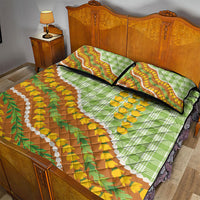 Hawaii Leis Palaka Motifs Quilt Bed Set Pikake Pakalana Maile Ilima Kakau Style