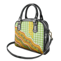 Hawaii Leis Palaka Motifs Shoulder Handbag Pikake Pakalana Maile Ilima Kakau Style