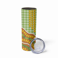 Hawaii Leis Palaka Motifs Skinny Tumbler Pikake Pakalana Maile Ilima Kakau Style