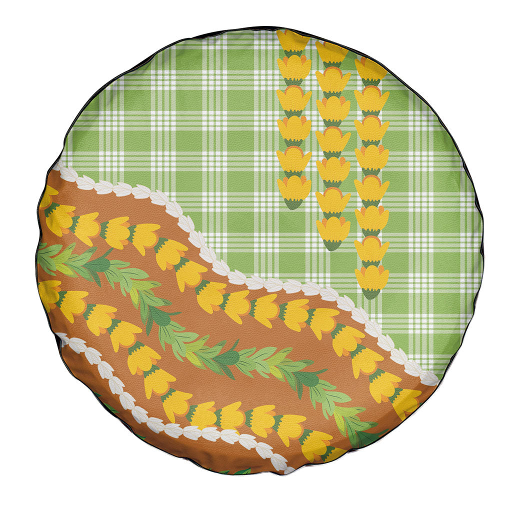 Hawaii Leis Palaka Motifs Spare Tire Cover Pikake Pakalana Maile Ilima Kakau Style