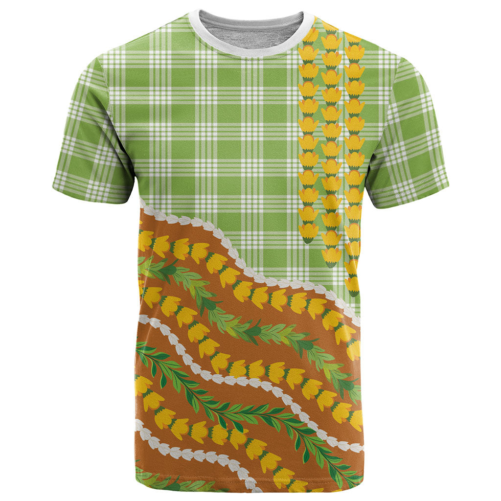 Hawaii Leis Palaka Motifs T Shirt Pikake Pakalana Maile Ilima Kakau Style