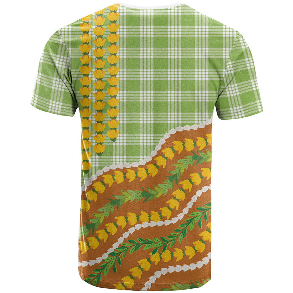 Hawaii Leis Palaka Motifs T Shirt Pikake Pakalana Maile Ilima Kakau Style