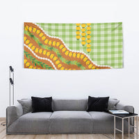 Hawaii Leis Palaka Motifs Tapestry Pikake Pakalana Maile Ilima Kakau Style