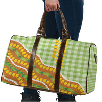 Hawaii Leis Palaka Motifs Travel Bag Pikake Pakalana Maile Ilima Kakau Style