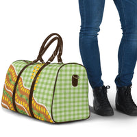 Hawaii Leis Palaka Motifs Travel Bag Pikake Pakalana Maile Ilima Kakau Style