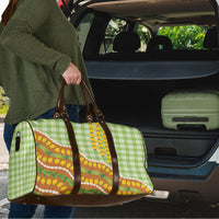 Hawaii Leis Palaka Motifs Travel Bag Pikake Pakalana Maile Ilima Kakau Style