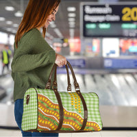 Hawaii Leis Palaka Motifs Travel Bag Pikake Pakalana Maile Ilima Kakau Style