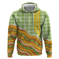Hawaii Leis Palaka Motifs Zip Hoodie Pikake Pakalana Maile Ilima Kakau Style