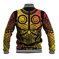 Marquesas Islands Baseball Jacket Marquesan Tattoo Yellow Gradient - Polynesian Pride
