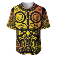 Marquesas Islands Baseball Jersey Marquesan Tattoo Yellow Gradient - Polynesian Pride