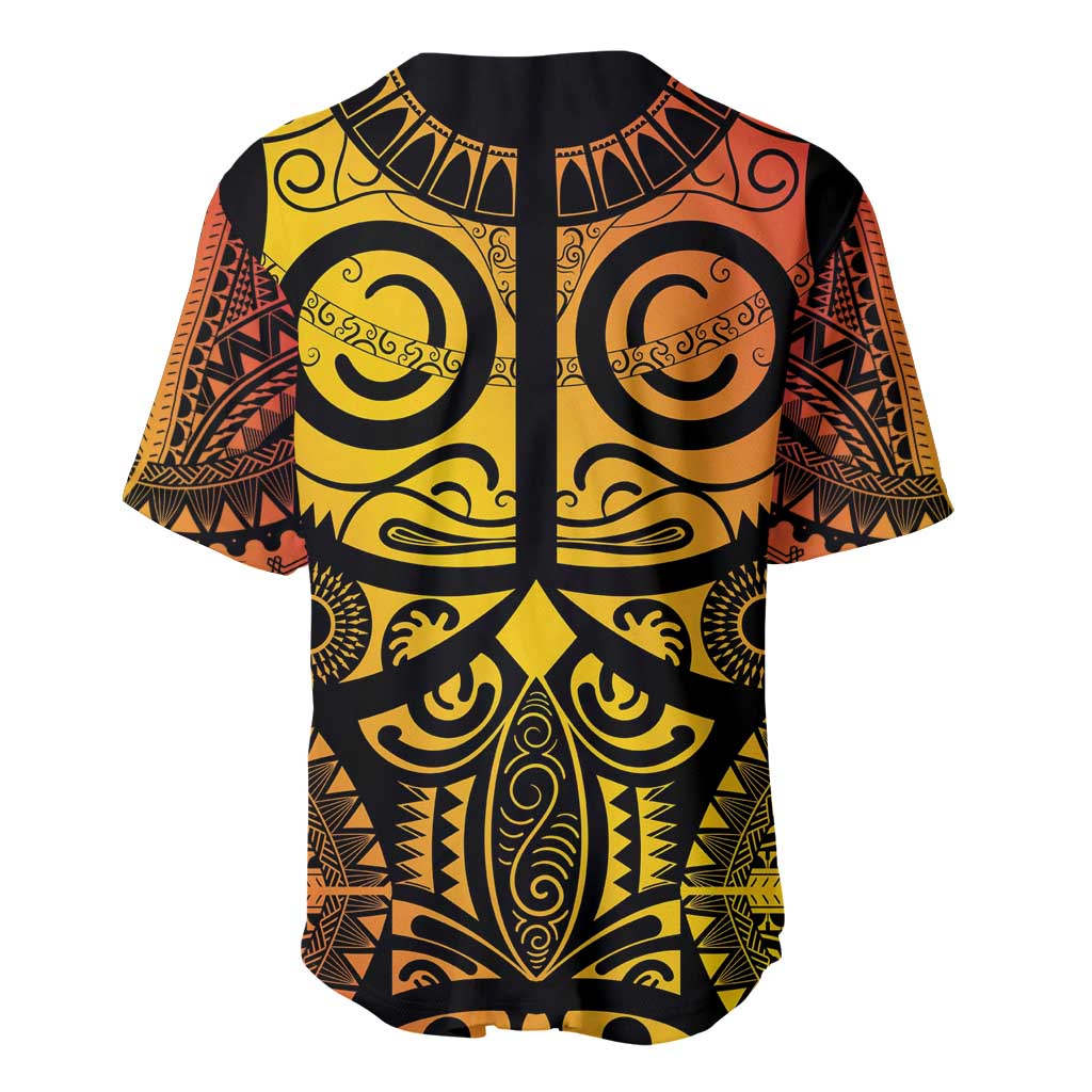 Marquesas Islands Baseball Jersey Marquesan Tattoo Yellow Gradient - Polynesian Pride