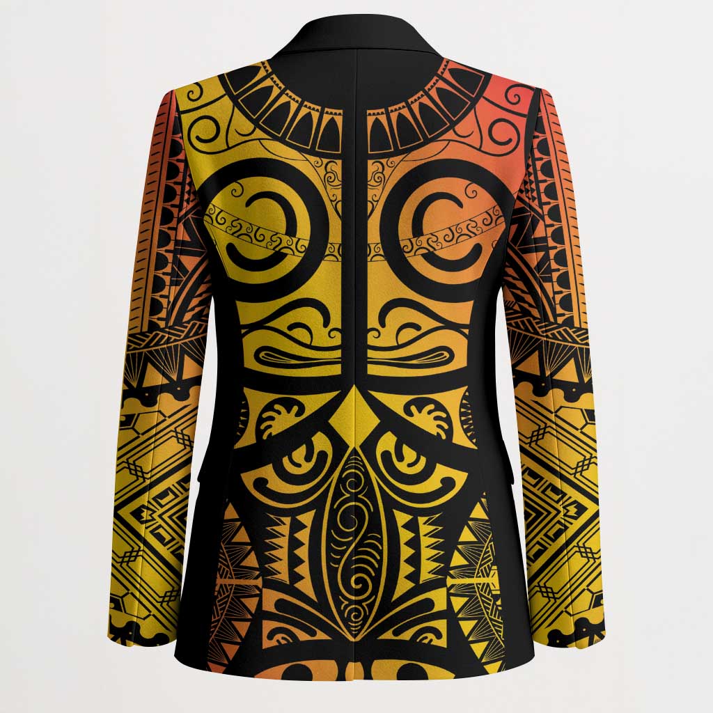 Marquesas Islands Blazer Marquesan Tattoo Yellow Gradient - Polynesian Pride
