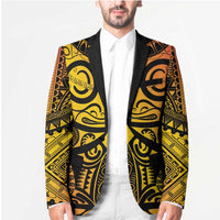 Marquesas Islands Blazer Marquesan Tattoo Yellow Gradient - Polynesian Pride