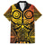 Marquesas Islands Family Matching Off The Shoulder Long Sleeve Dress and Hawaiian Shirt Marquesan Tattoo Yellow Gradient - Polynesian Pride