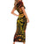 Marquesas Islands Family Matching Short Sleeve Bodycon Dress and Hawaiian Shirt Marquesan Tattoo Yellow Gradient - Polynesian Pride