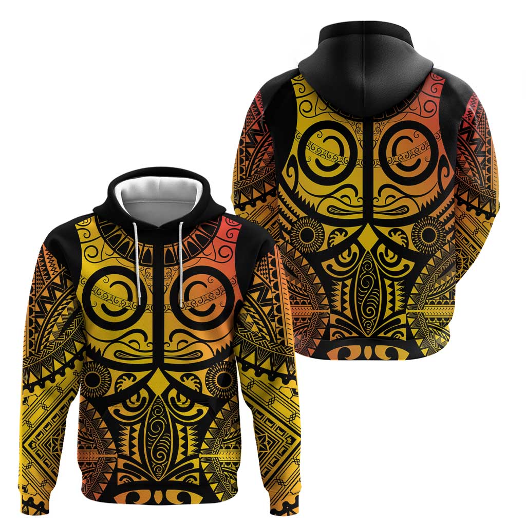 Marquesas Islands Hoodie Marquesan Tattoo Yellow Gradient - Polynesian Pride