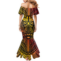 Marquesas Islands Mermaid Dress Marquesan Tattoo Yellow Gradient LT14 - Polynesian Pride